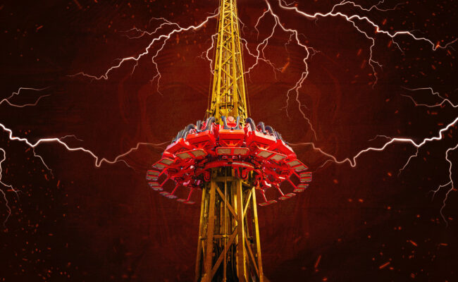 A new 80ft drop tower at Crealy theme park and resort called Pirates' Plummet