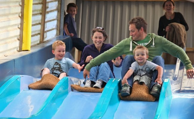 Big Blue Slide at World of Country Life Exmouth Devon