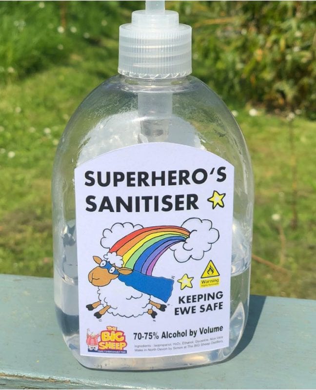 Big Sheep -Hand sanitiser bottle - community spirit during lockdown