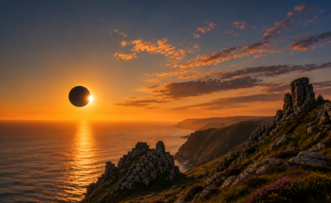 Devon Eclipse 2026 artist impression