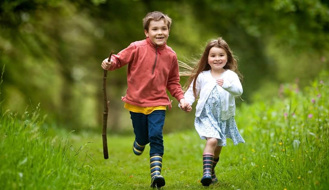 Killerton National Trust children running outside