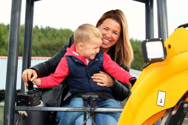 Diggerland mum and son