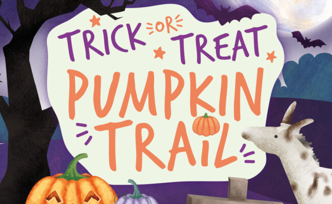 illustrated pumpkins poster for halloween trail