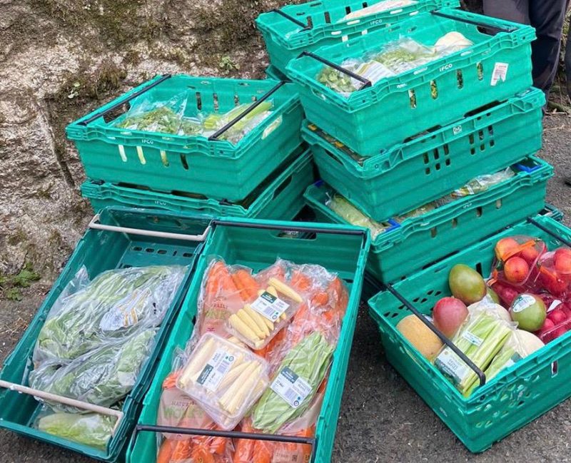 Morrisons give fruit and veg to Becky Falls to feed the animals