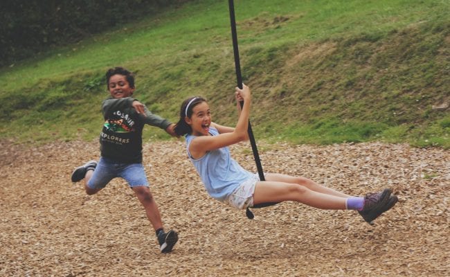 NT Summer, kids on rope swing