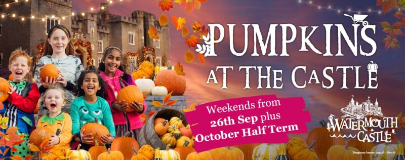 Pumpkins at the castle Watermouth Castle