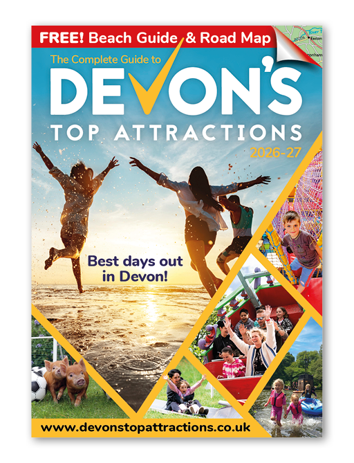 Devon's Top Attractions front cover of 2026 Devon guide