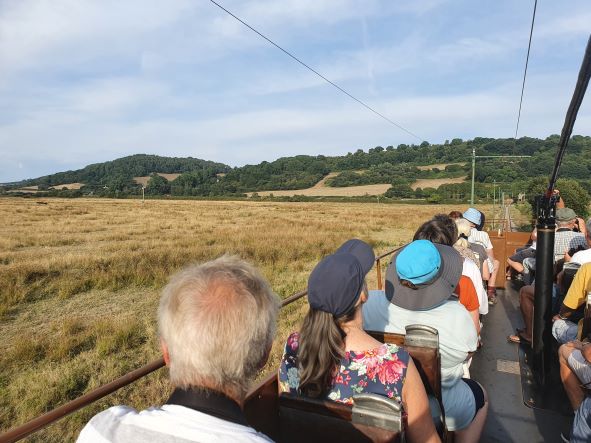 Seaton Tramway Bird watching tram. Northward journey