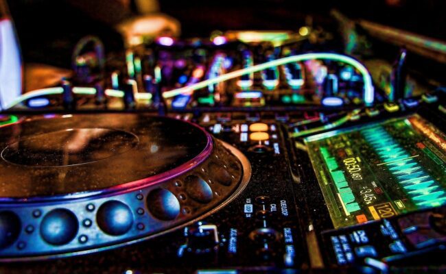 A DJ's music deck
