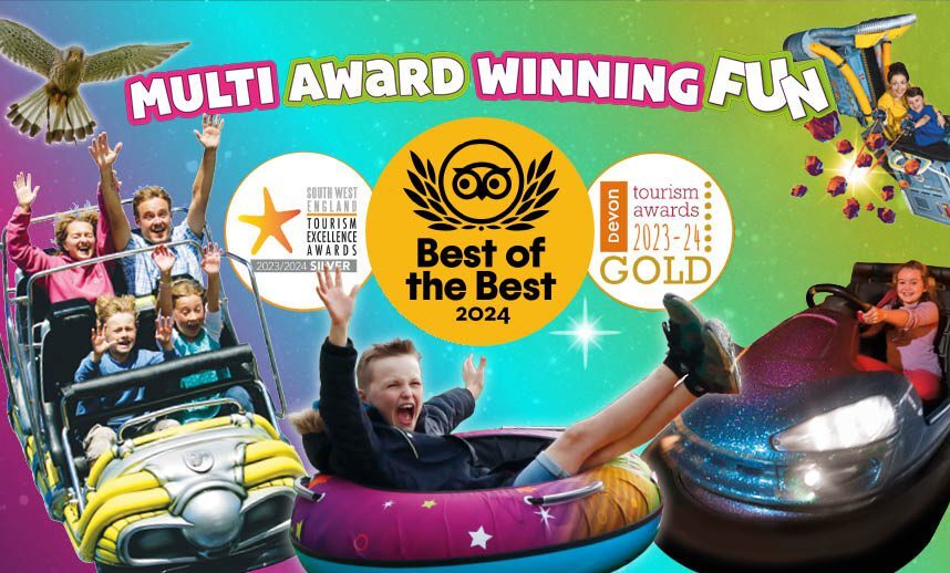 Children enjoying award-winning rides at The Milky Way Adventure Park in North Devon – a top-rated all-weather family attraction