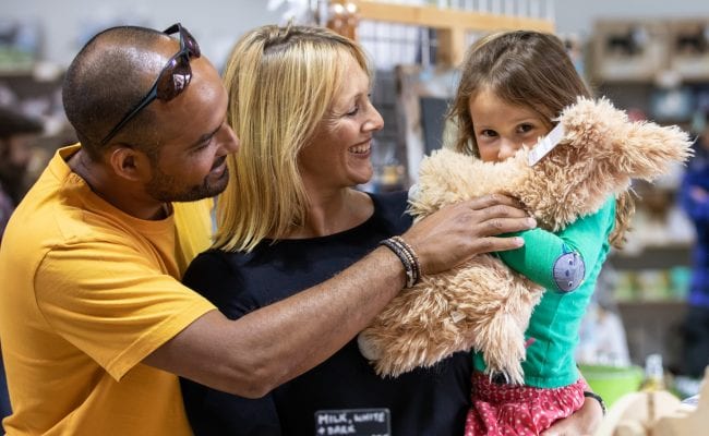 Family discover lots of donkey design items in the Gift Shop