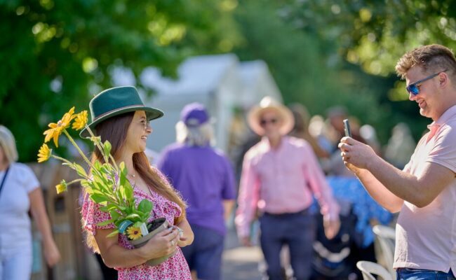 Visitors enjoying Rosemoor Flower Show