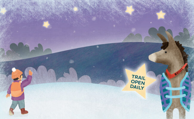 winter warmer trail with waffles poster
