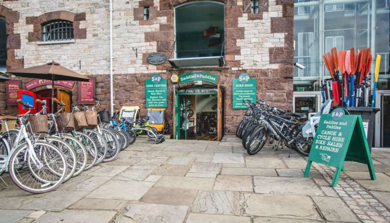 Bikes outside Saddles and Paddles