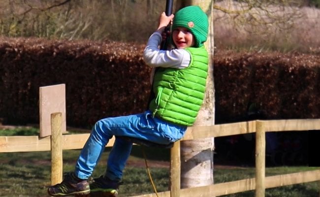 Family fun on the zip line at Wildwood Devon