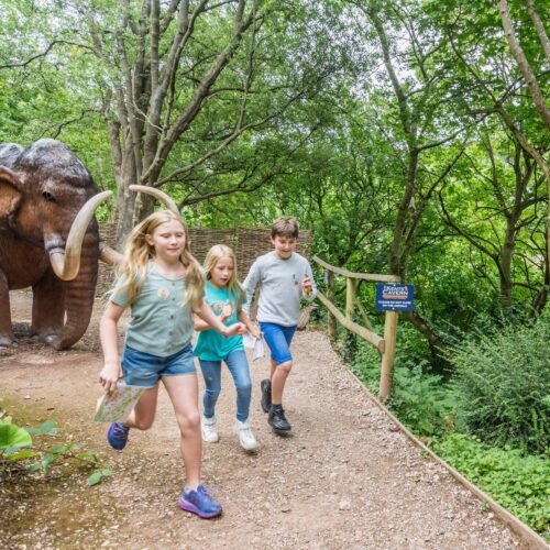 woodland trail at kents cavern torquay featuring a mammoth sculpture